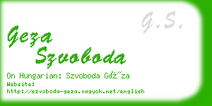 geza szvoboda business card